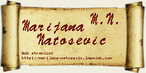 Marijana Natošević vizit kartica
